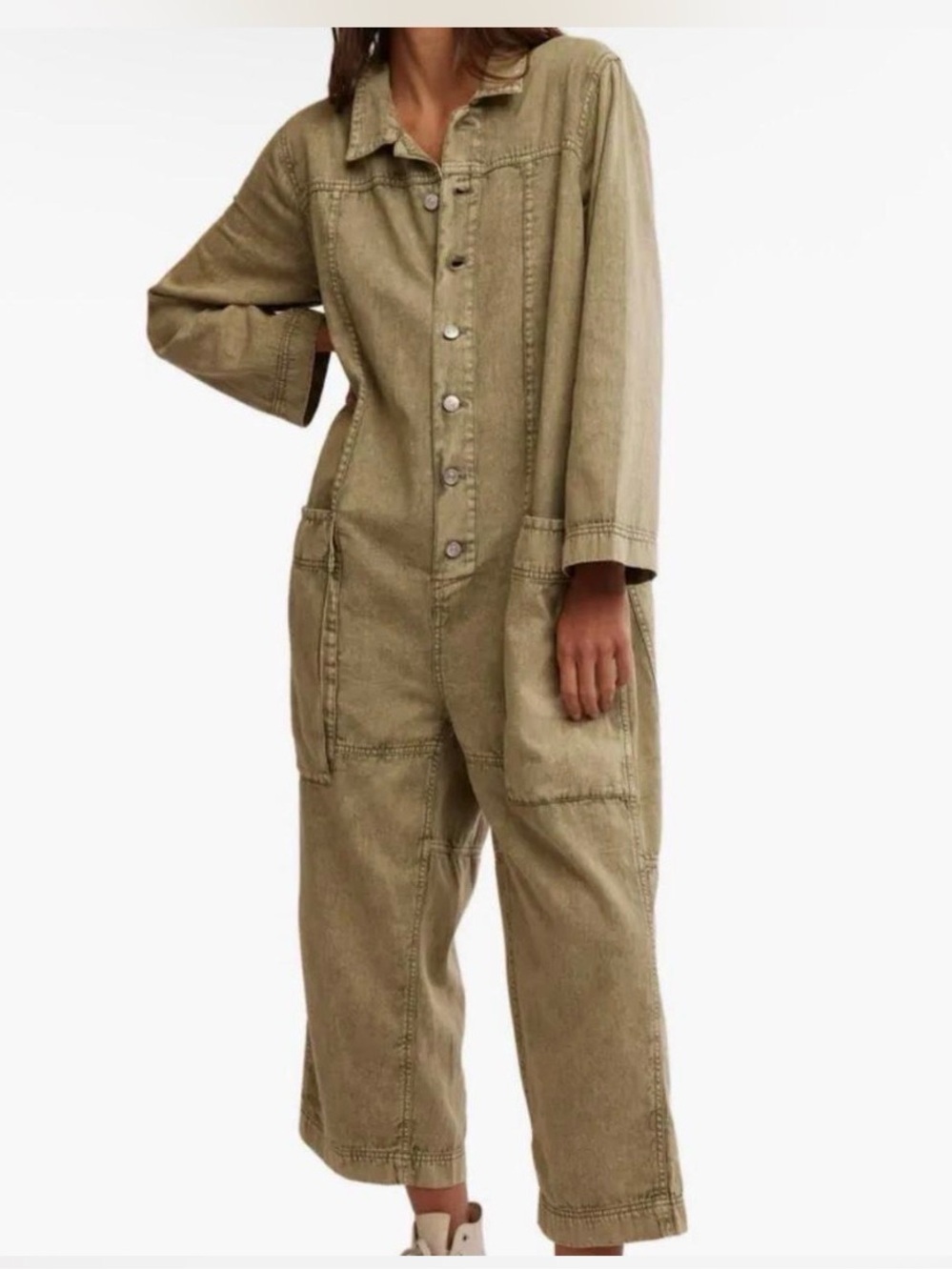 Wee The Free Light Olive Utility Jumpsuit M New!